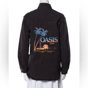 RG Kane Womens Black Cotton Shirt Jacket Oasis Cali Logo Size Small New MSRP$265